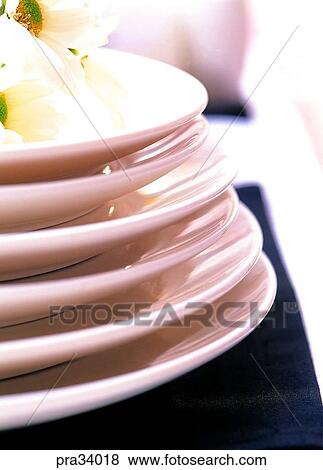 Stock Photo - kitchen, plate, tableware, dinner set, bowl, flower, flowers. Fotosearch