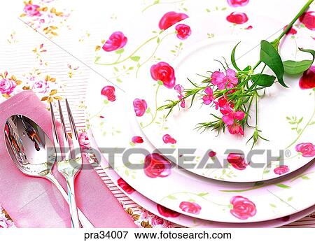 setting, ready, plate, fork, spoon, flower, flowers View Large Photo Image Stock Photo - setting, ready, plate, fork, spoon, flower, flowers. Fotosearch