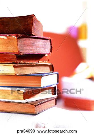 Stock Image - living, life, book, books, reading, many of books, close up. Fotosearch