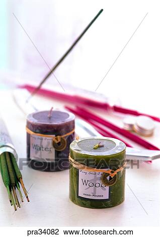 Stock Image - living, life, candle, candles, perfume, smell, odor. Fotosearch