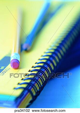 Stock Image - living, life, pencil, eraser, eraserspencil, school things, school supplies. Fotosearch