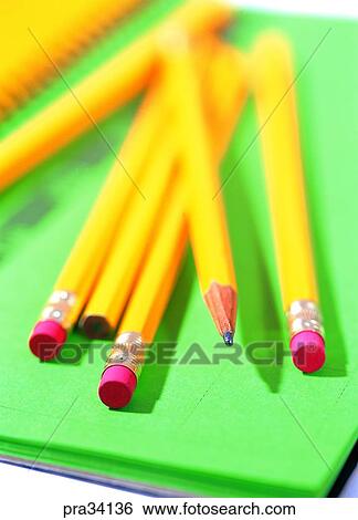 Stock Photograph - living, life, pencil, eraser, eraserspencil, school things, school supplies. Fotosearch