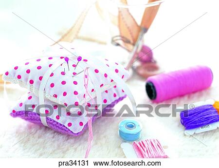 Stock Image - living, life, thread, spool, reel, needlework, sewing. Fotosearch