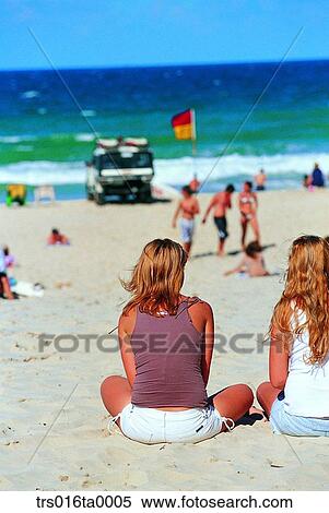 person, sea, sand, vacation, rest, Surfers Paradise, Surfers View Large Photo Image Stock Photography - person, sea, sand, vacation, rest, Surfers Paradise, Surfers. Fotosearch