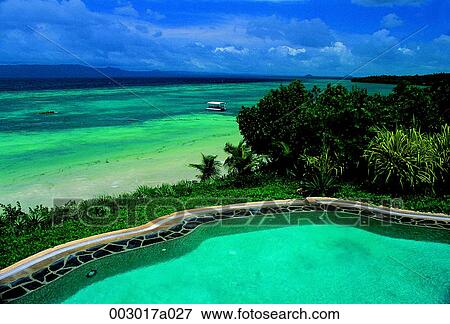Philippines, Bohol Island, sea, landscape, pool, resort View Large Photo Image Stock Photo - Philippines, Bohol Island, sea, landscape, pool, resort. Fotosearch