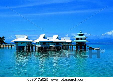 Philippines, Dospalmas Island, sea, house on a river, sky, resort View Large Photo Image Stock Photography - Philippines, Dospalmas Island, sea, house on a river, sky, resort. Fotosearch