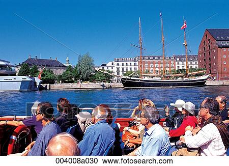 Stock Image - person, North Europe, Denmark, sightseeing place, sightseeing, trip, harbor. Fotosearch