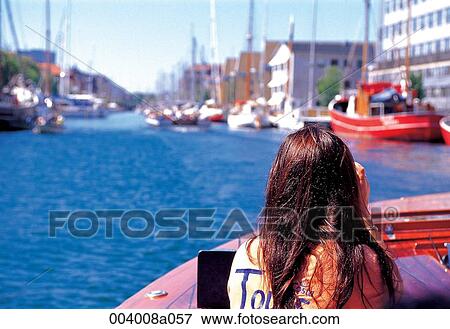 Stock Photo - person, North Europe, Denmark, sightseeing place, sightseeing, trip, woman. Fotosearch