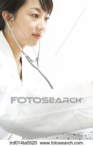 person, medical treatment, medicine, woman, Korean, doctor, stethoscope View Large Photo Image Stock Image - person, medical treatment, medicine, woman, Korean, doctor, stethoscope. Fotosearch