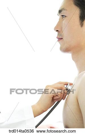 Stock Photograph - person, medical treatment, medicine, Korean, patient, stethoscope. Fotosearch