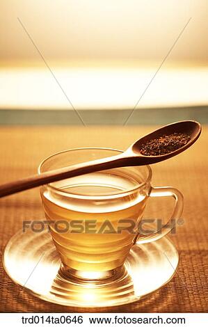dust green tea, dust tea, tea, cup, teaspoon View Large Photo Image Stock Photograph - dust green tea, dust tea, tea, cup, teaspoon. Fotosearch