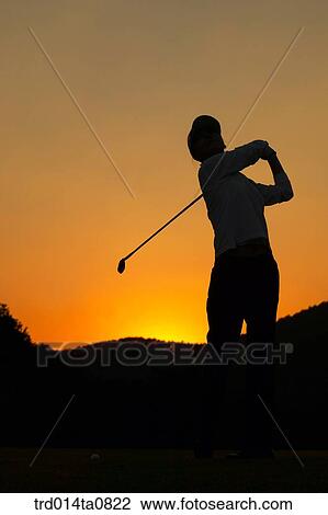Stock Image - person, leisure, free time, hobby, golf, field, Korean. Fotosearch