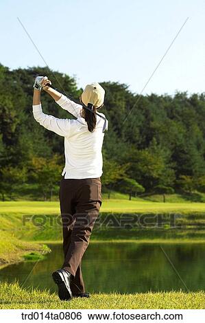 Stock Photograph - person, leisure, free time, hobby, golf, field, Korean. Fotosearch