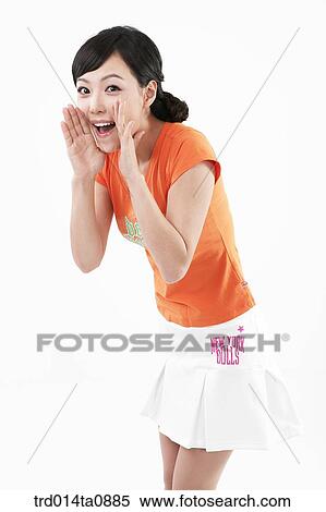 Stock Photography - person, woman, Korean, room, pose, posture, concept. Fotosearch