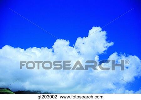 Stock Image - cloud, clouds, white cloud, sky, outdoor, exterior, weather. Fotosearch