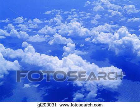 Stock Image - cloud, clouds, white cloudsky, outdoor, exterior, weather, nature. Fotosearch