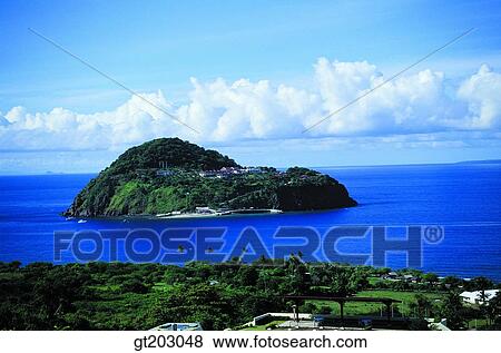 Stock Photo - island, isle, sea, sky, cloud, clouds, sky. Fotosearch