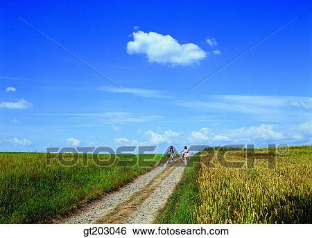 Stock Photograph - road, street, route, highway, field, plain, sky. Fotosearch