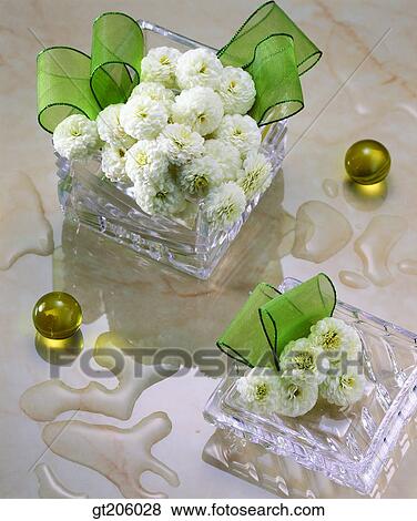 Stock Photo - flower, bouquet, ribbon, bead, glassware, glass bottle, fancy goods. Fotosearch
