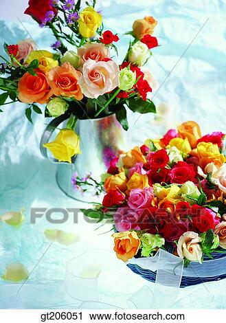 Stock Image - flower, cutting flower, vase, fancy goods, goods, fancy, decoration. Fotosearch