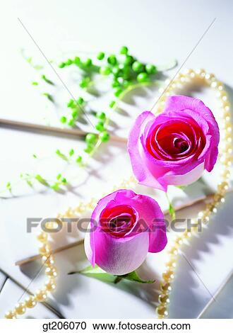 Stock Image - flower, necklace, rose, fancy goods, goods, fancy, decoration. Fotosearch