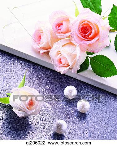 Stock Image - flower, rose, bead, pearl, gem, jewel, fancy goods. Fotosearch