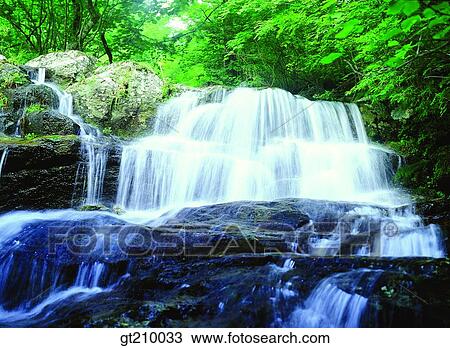 Korea, scene, scenery, landscape, valley, mountain, waterfall View Large Photo Image Stock Image - Korea, scene, scenery, landscape, valley, mountain, waterfall. Fotosearch