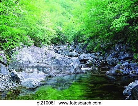 Korea, scene, scenery, landscape, valley, mountain, valleywater View Large Photo Image Stock Image - Korea, scene, scenery, landscape, valley, mountain, valleywater. Fotosearch