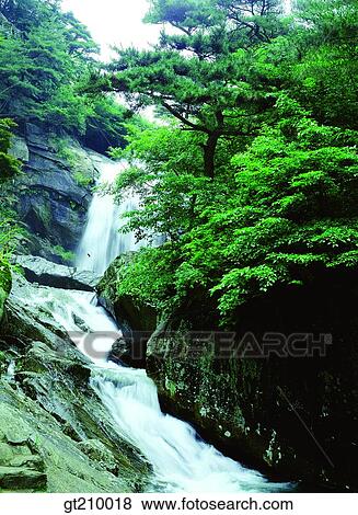 Korea, scene, scenery, landscape, valley, mountain, waterfall View Large Photo Image Stock Photo - Korea, scene, scenery, landscape, valley, mountain, waterfall. Fotosearch