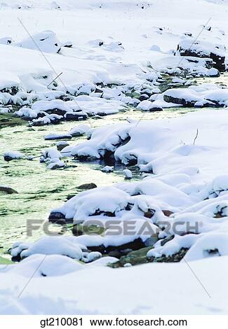 Korea, snow, water, winter, valley, stream, brook View Large Photo Image Stock Image - Korea, snow, water, winter, valley, stream, brook. Fotosearch