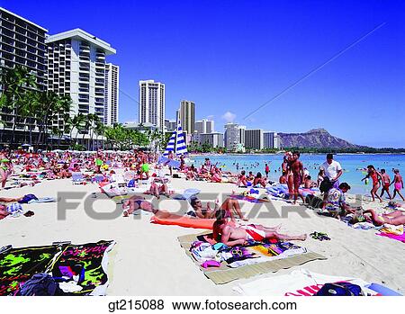 Stock Photo - sandy beach, sandy beach, beach, resort, rest area, playground, summer residentssummer visitor. Fotosearch