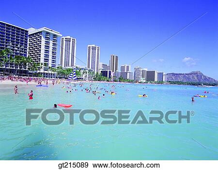 Stock Photo - sandy beach, sandy beach, beach, resort, rest area, playground, summer residentssummer visitor. Fotosearch