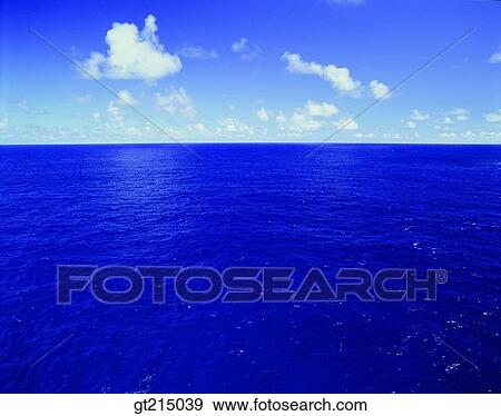 Stock Photo - sea, sky, cloud, horizon, horizontal line, outdoor, exterior. Fotosearch
