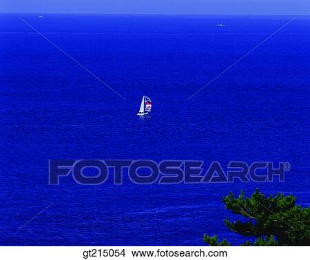 Picture - sea, yacht, outdoor, exterior, day, daylight, daytime. Fotosearch