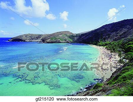 Stock Image - seashore, coast, sea, cloud, isle, island, rest area. Fotosearch