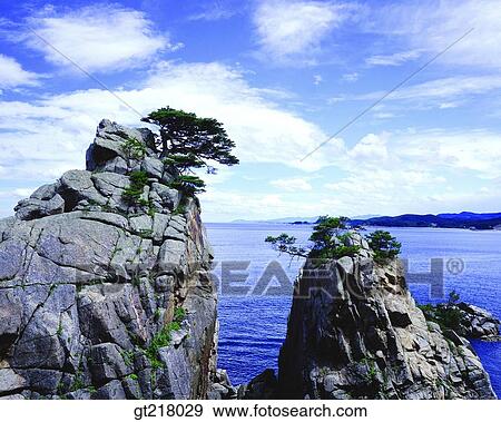 Stock Photo - exterior, day, daytime, daylight, sea, rock, nature. Fotosearch