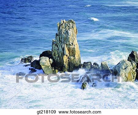 exterior, day, daytime, daylight, sea, rock, wave View Large Photo Image Stock Photo - exterior, day, daytime, daylight, sea, rock, wave. Fotosearch