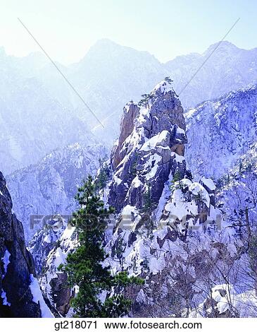 Stock Image - exterior, day, daytime, daylight, winter, mountain, winter mountain. Fotosearch