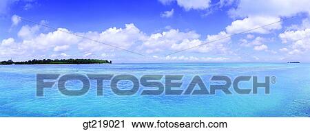 Stock Image - sea, horizon, island, isle, sky, cloud, clouds. Fotosearch