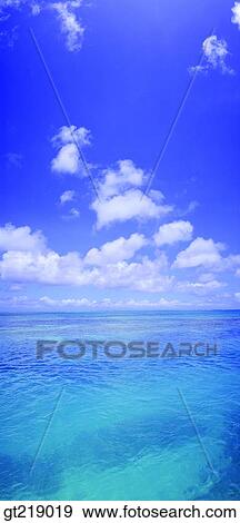 Stock Photo - sea, horizon, sky, cloud, clouds, panorama, outdoor. Fotosearch
