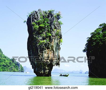 Stock Image - Thailand, puket, Puket, Phangnga, James bond island, isle, rockisland. Fotosearch