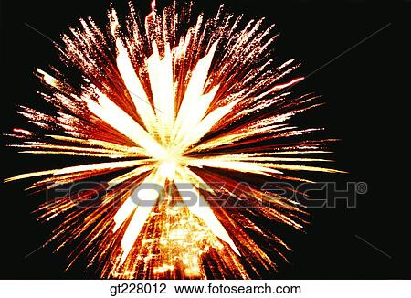 Stock Image - fireworks display, flame, blaze, spark, firework. Fotosearch
