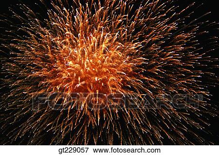 Stock Photo - fireworks display, flame, blaze, spark, firework. Fotosearch