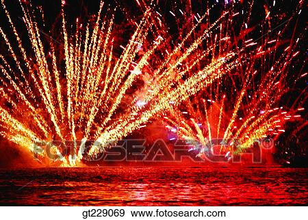 fireworks display, flame, blaze, spark, firework View Large Photo Image Stock Photo - fireworks display, flame, blaze, spark, firework. Fotosearch