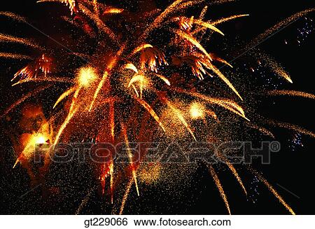 Stock Photograph - fireworks display, flame, blaze, spark, firework. Fotosearch