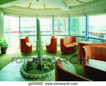 Stock Image - interior, day, daytime, daylight, indoor, coffee shop. Fotosearch