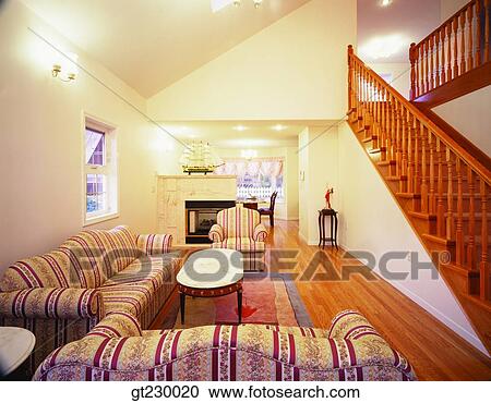 Stock Image - interior, day, daytime, daylight, indoor, parlor, living room. Fotosearch