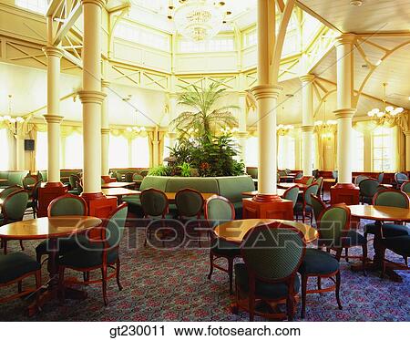 Stock Image - interior, indoor, coffee shop, hotel, restaurant. Fotosearch