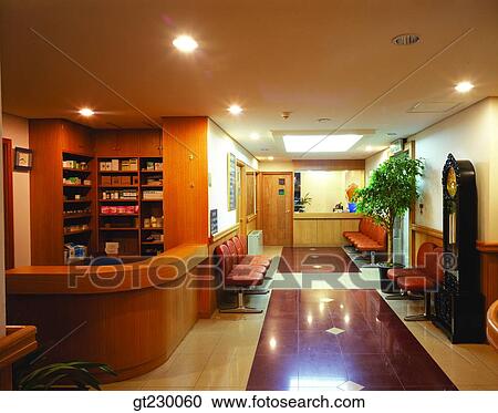 Stock Image - interior, indoor, hospital, waiting room, antechamber. Fotosearch