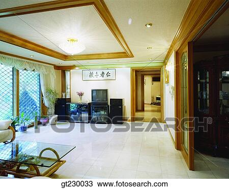 Stock Image - interior, indoor, parlor, living room. Fotosearch